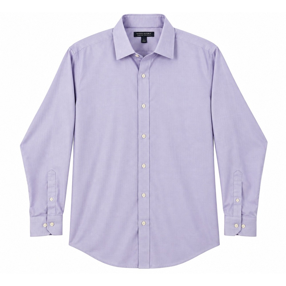 Banana Republic Non-Iron Regent Fit Supima Cotton Button Down Shirt Purple Large